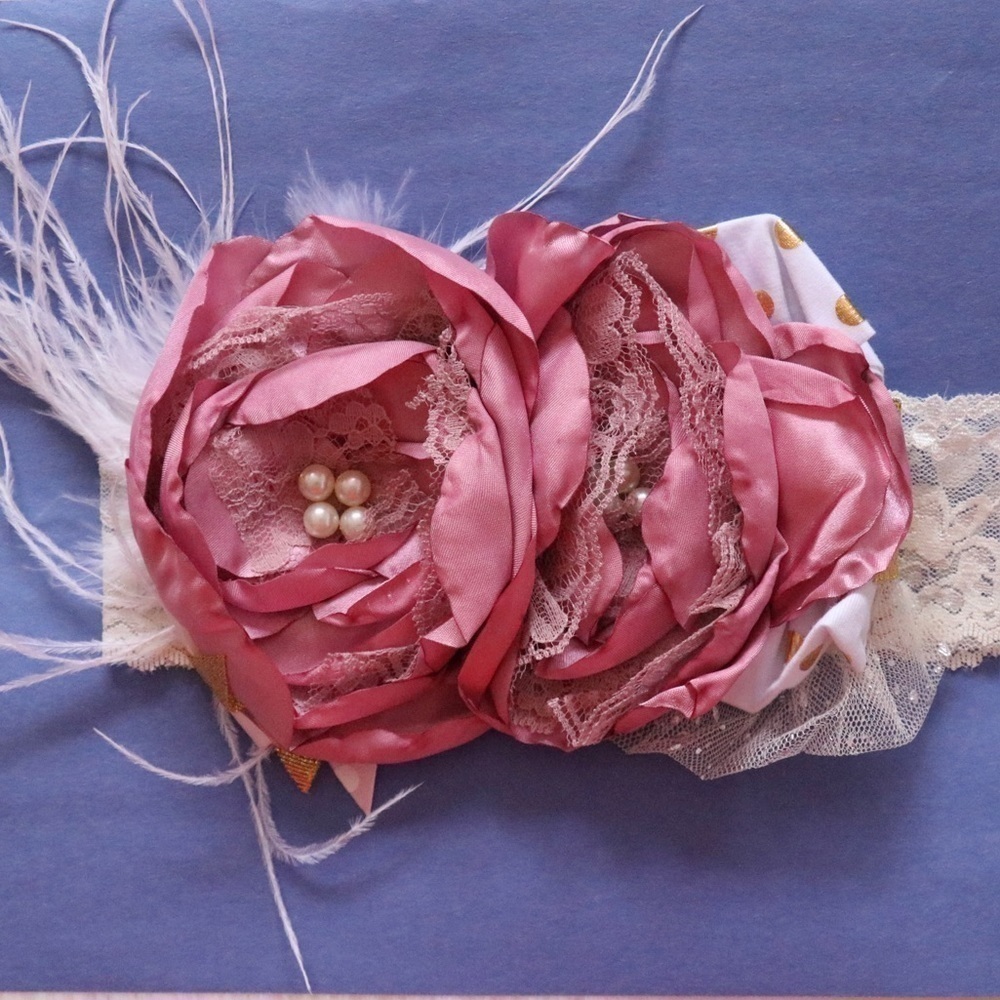 Girls & Baby Couture Floral/ Feather Headbands NEW